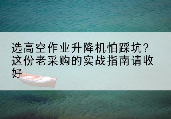 矿区高空作业升降机厂家推荐-选高空作业升降机怕踩坑？这份老采购的实战指南请收好